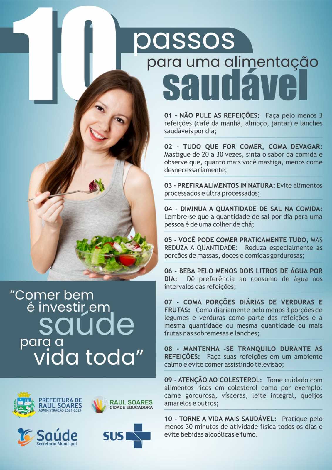 Prefeitura Municipal De Raul Soares 10 Passos Para Uma AlimentaÇÃo SaudÁvel 